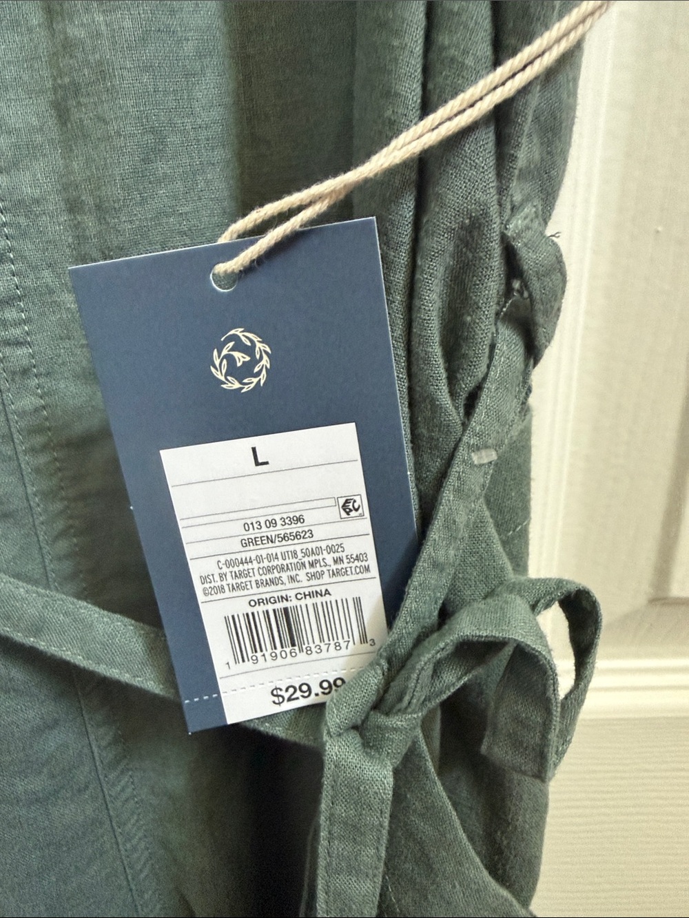 Universal Thread Olive Green Sleeveless Utility Jumpsuit with Tie Waist - Picture 2 of 4